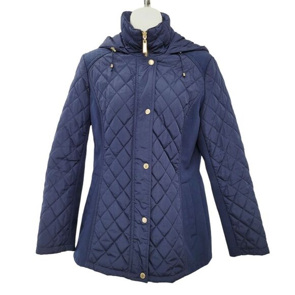 Ellen Tracy Navy Quilted Jacket - Picture 1 of 8